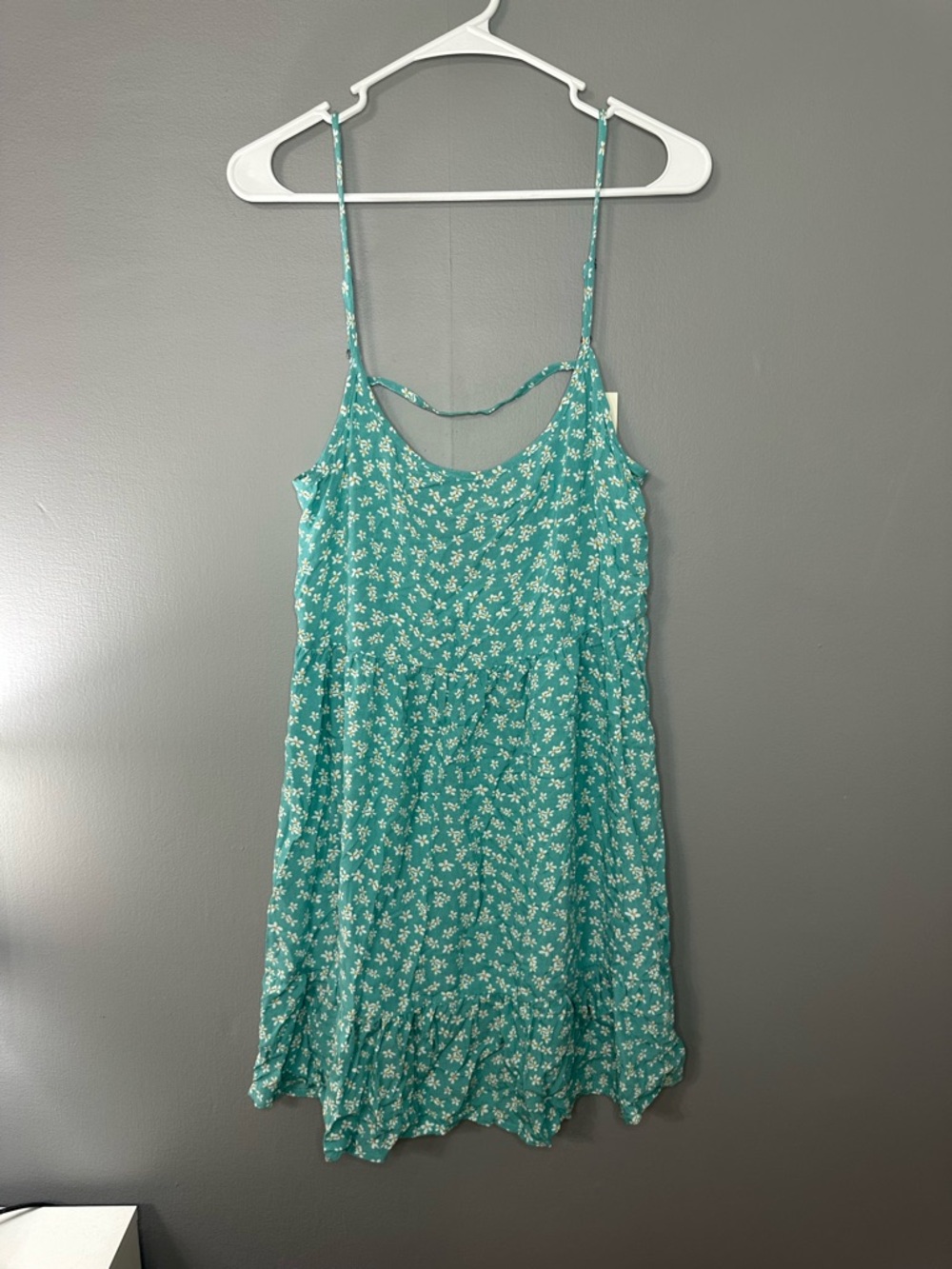 Aeropostale Women’s Teal Floral Spaghetti Strap Dress